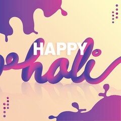 Stylish Text of Happy Holi Against Abstract Fluid Art Background. Can Be Used as Greeting Card for Indian Festival of Colors.