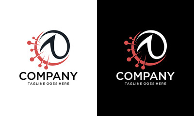 Creative letter A/a logo with circle acupuncture logo design, natural acupuncture treatment and healing logo