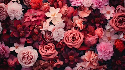 Colorful Garden Flowers. Generative AI