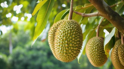 Durian on tree.. Generative AI