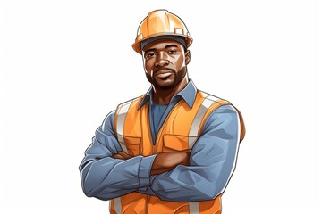 illustration of a construction worker with helmet