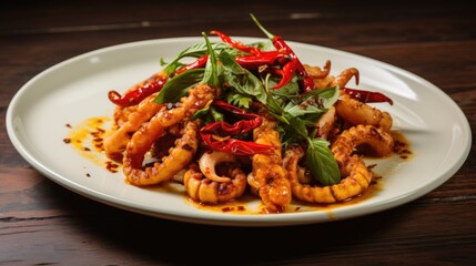 Fried Squid Tentacles. Generative AI