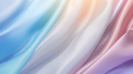 Gradient fabric in pastel colors arranged in layers Glitter on a light background