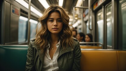 Obraz premium beautiful girl in the subway