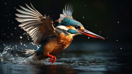 Kingfisher Hunting. Generative AI