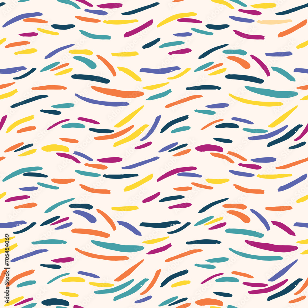 Aufkleber seamless hand drawn pattern with color chaotic strokes