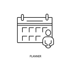 planner concept line icon. Simple element illustration. planner concept outline symbol design.