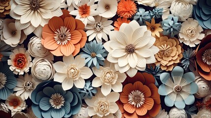 Paper Flower Background. Generative AI