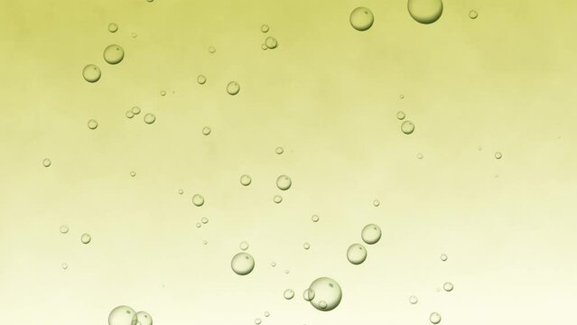 Bubble liquid 3D animation rising through ocean water motion graphics background beverage soda visual effect soap particles digital art oil yellow white