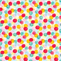 Bright seamless stylish pattern with watercolor circles