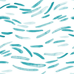 Seamless hand drawn pattern with watercolor strokes