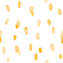 Seamless minimalistic pattern with yellow watercolor brush strokes
