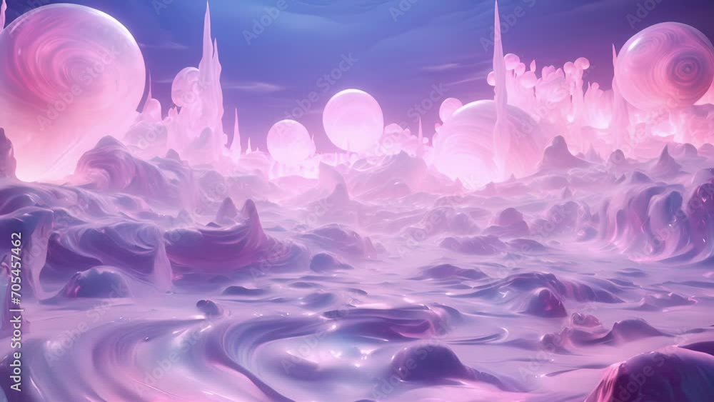 Poster float through a mesmerizing landscape of pulsating light and ethereal shapes in this blissful psyche