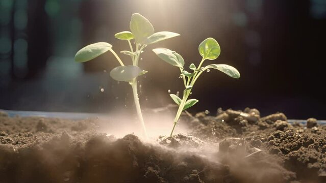 Zoomedin photo of a plant releasing pheromones to attract a specific type of insect to help with pollination. This process, known as allelopathy, is a type of chemical communication that