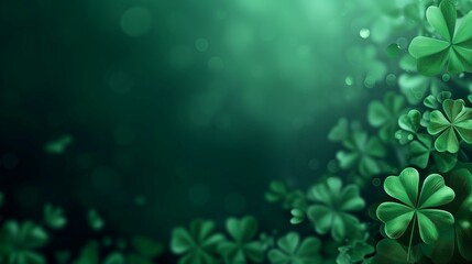 Fototapeta na wymiar Lucky Shamrocks with Sparkling Bokeh – Festive St. Patrick's Day Background