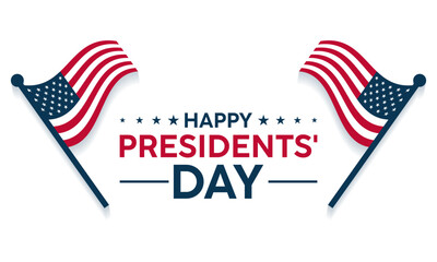 Presidents' Day celebrated every year of 19th February. American federal holidays  Vector banner, flyer, poster and social medial template design. - obrazy, fototapety, plakaty