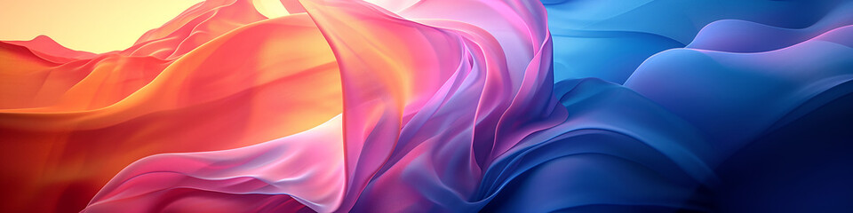 Abstract background with smooth lines in pink, orange and yellow colors. 