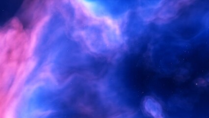 Cosmic background with a blue purple nebula and stars
