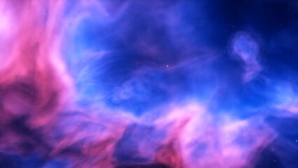 Cosmic background with a blue purple nebula and stars
