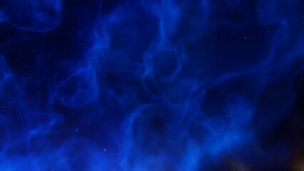 Cosmic background with a blue purple nebula and stars
