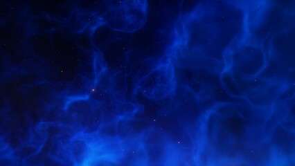 Cosmic background with a blue purple nebula and stars
