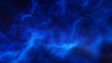 Cosmic background with a blue purple nebula and stars
