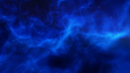 Cosmic background with a blue purple nebula and stars
