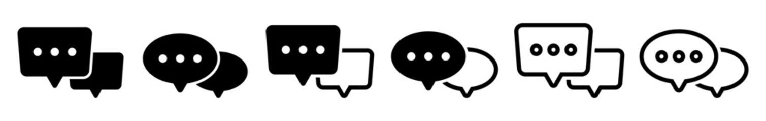 Chat icon set. dialogues sign collection.Speech bubble symbol set.Dialogues,Communication, discussion.Vector