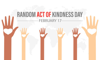 Fototapeta premium Random Act of Kindness Day celebrated every year of 17th February. Vector banner, flyer, poster and social medial template design.