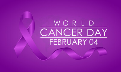 World Cancer Day observed every year on 4th february. Vector health banner, flyer, poster and social medial template design.