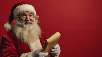 Naklejka premium Santa claus with naughty and nice list