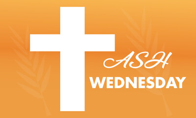 Ash Wednesday celebrated on 14th February. Vector banner, flyer, poster and social medial template design.