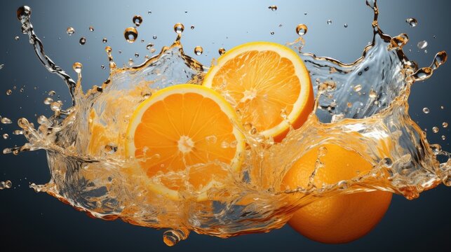 orange in water splash isolated on background - Powered by Adobe