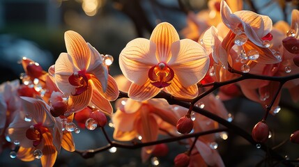 Orchids explode with color and light in the morning