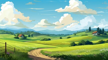 Countryside landscape background