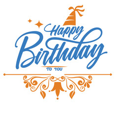 Vector happy birthday design,  vector happy birthday card with watercolor flowers, Vector happy birthday card with flower decoration