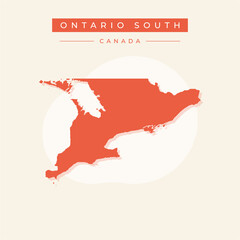 Vector illustration vector of Ontario South map Canada