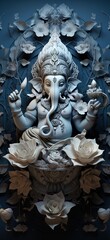 Fototapeta na wymiar 3D rendering of a Hindu god with an elephant head