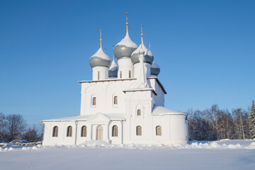 Ancient Cathedral of the Exaltation of the Holy Cross (1658) on a January day. Tutaev (Romanov-Borisoglebsk). Yaroslavl region, Russia