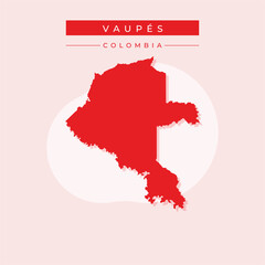 Vector illustration vector of Vaupés map Colombia