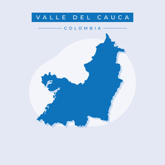 Vector illustration vector of Valle del Cauca map Colombia
