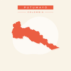 Vector illustration vector of Putumayo map Colombia