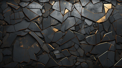 Metal background. Abstract black background. Generative AI