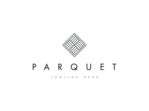 floor parquet tile line logo design