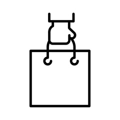 Shopping bag line icon set. Paper market bag linear icons. Grocery bag outline vector signs and symbols collection.