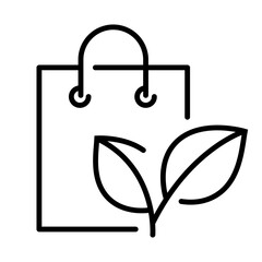 Shopping bag line icon set. Paper market bag linear icons. Grocery bag outline vector signs and symbols collection.