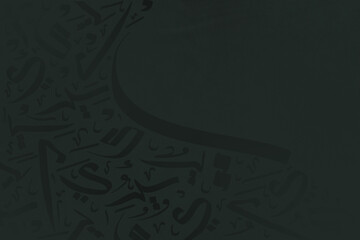 Arabic calligraphy wallpaper on the wall, Green background, interlocking background, translation of 