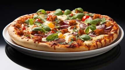 Vegetarian pizza on a plate