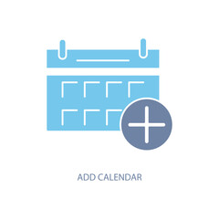 add calendar concept line icon. Simple element illustration. add calendar concept outline symbol design.
