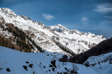 Church of Santo Spirito immersed in the snow of Val Aurina